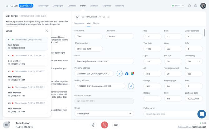 Power dialer (in call)